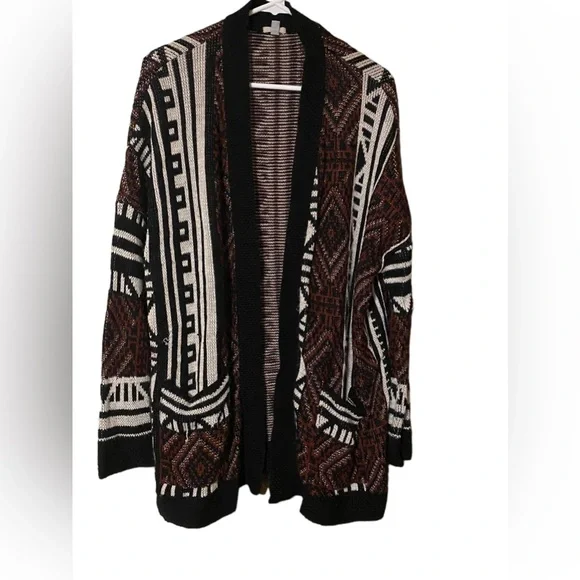 Ecote Urban Outfitter Open Front Cardigan Women Large Geometric Multicolor comfy - Picture 1 of 16